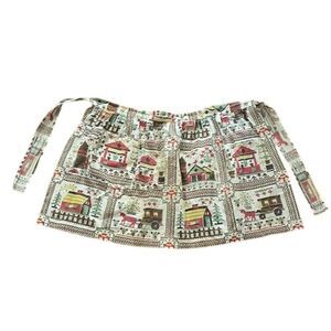 Vintage 1970s Americana Kitchen Apron One Size Pocket Handmade